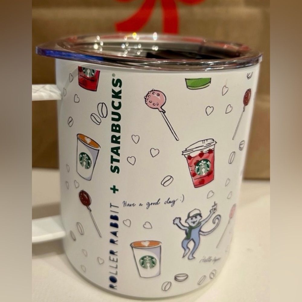🐰 New! Starbucks X Roller Rabbit Stainless Steel Mug Camp Cup Coffee Tea